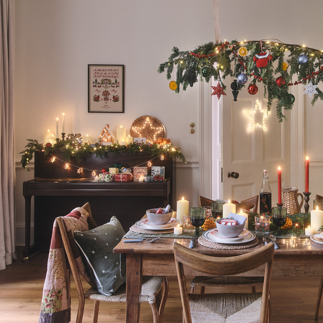 4 Red LED Taper Candles