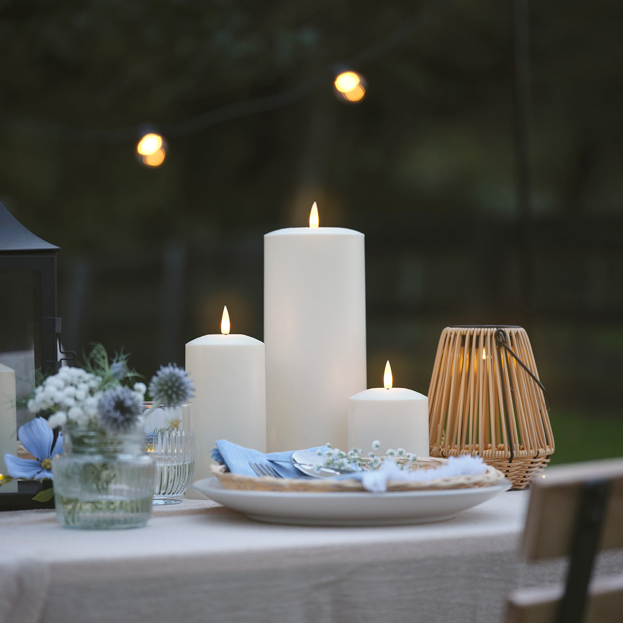 Hygge Wicker Style Solar Lantern