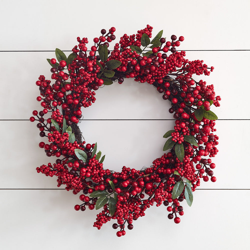50cm Christmas Red Berry Wreath 