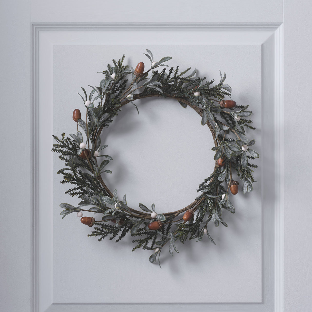 Classic Acorn Wreath and Winter Foliage Wreath & Garland