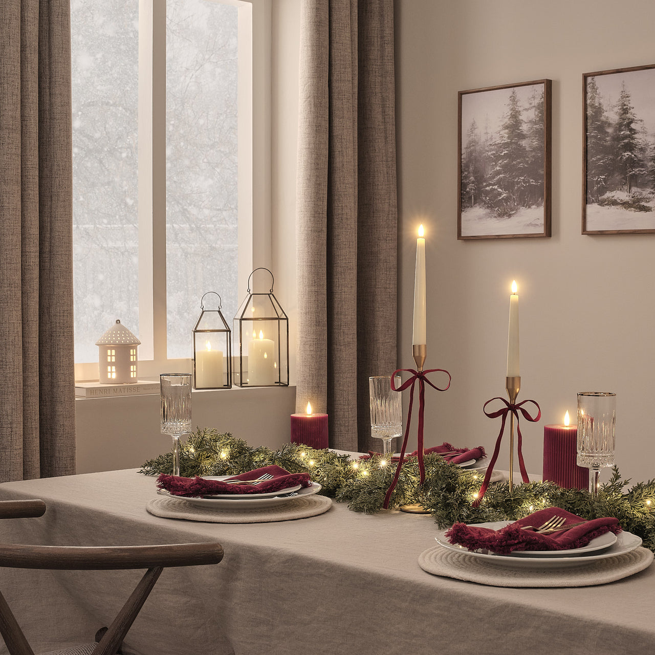 TruGlow® Plum Ribbed LED Pillar Candle Trio with Remote Control