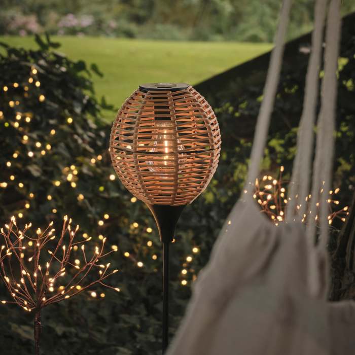 Wicker solar stake light