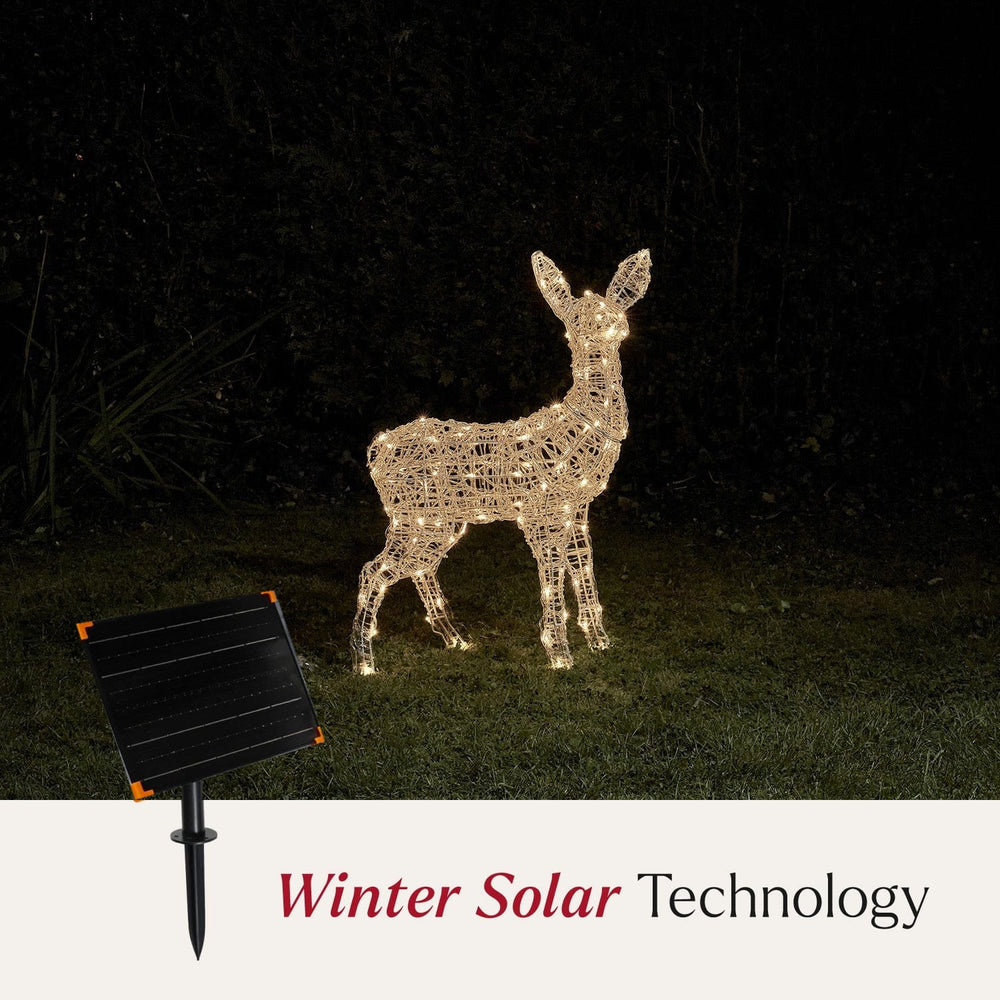 Solar Powered Swinsty Fawn Dual Colour LED Battery Operated Light Up Reindeer