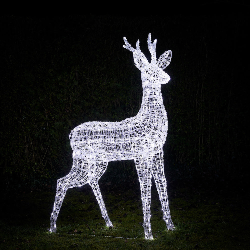 1.6m Swinsty Stag Dual Colour LED Light Up Reindeer