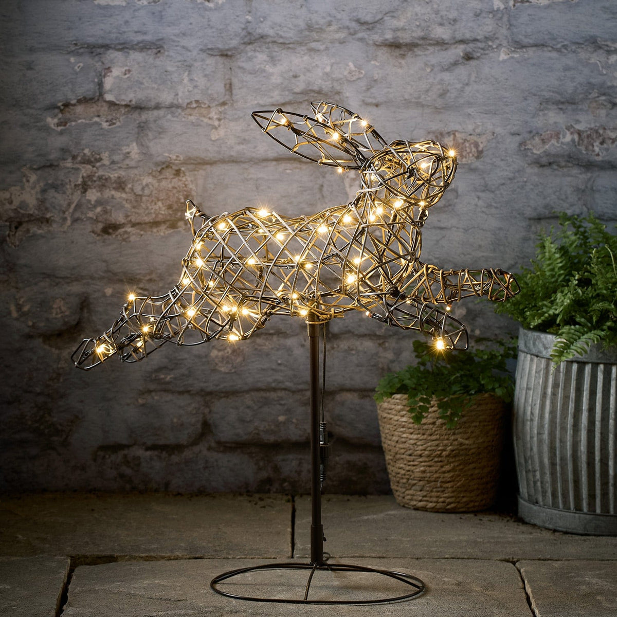 Start Led Rabbit Jump Rattan Light Up Leaping Bunny
