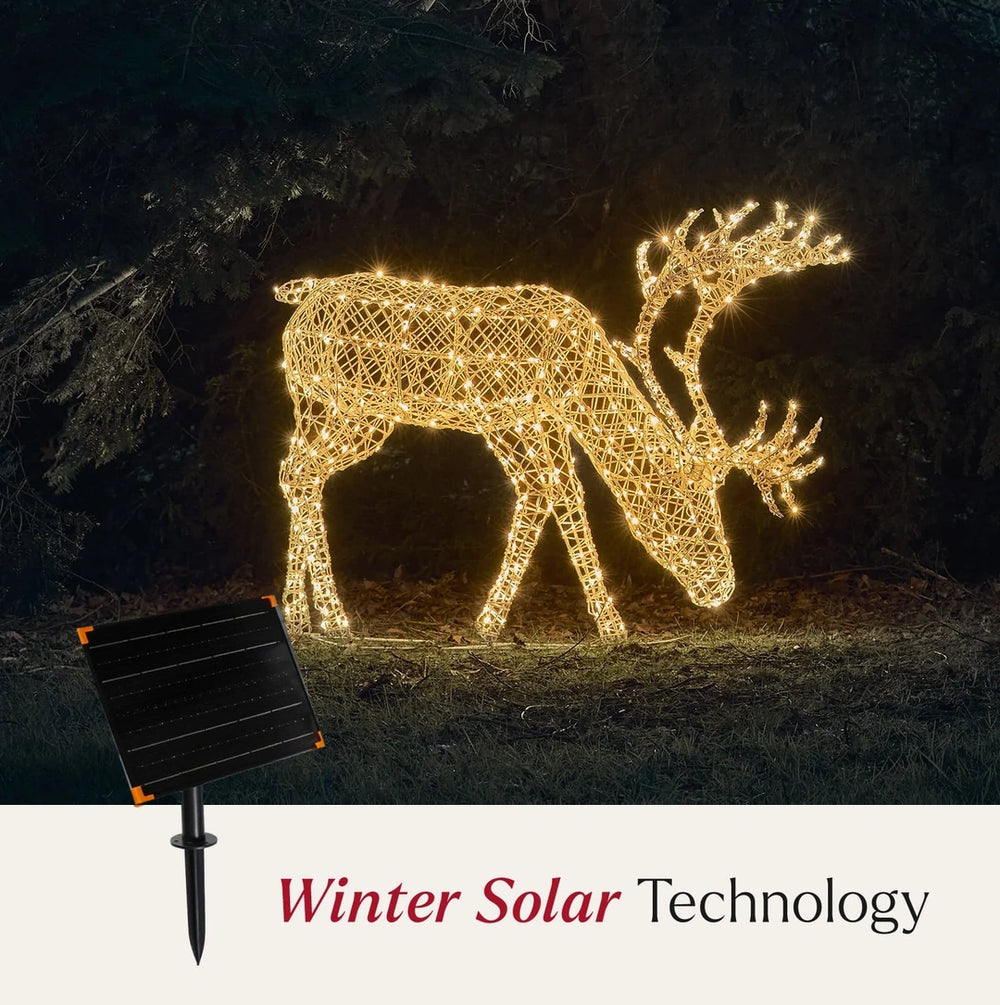 Solar Powered 1.1m XL Grazing Arkendale Stag LED Light Up Reindeer