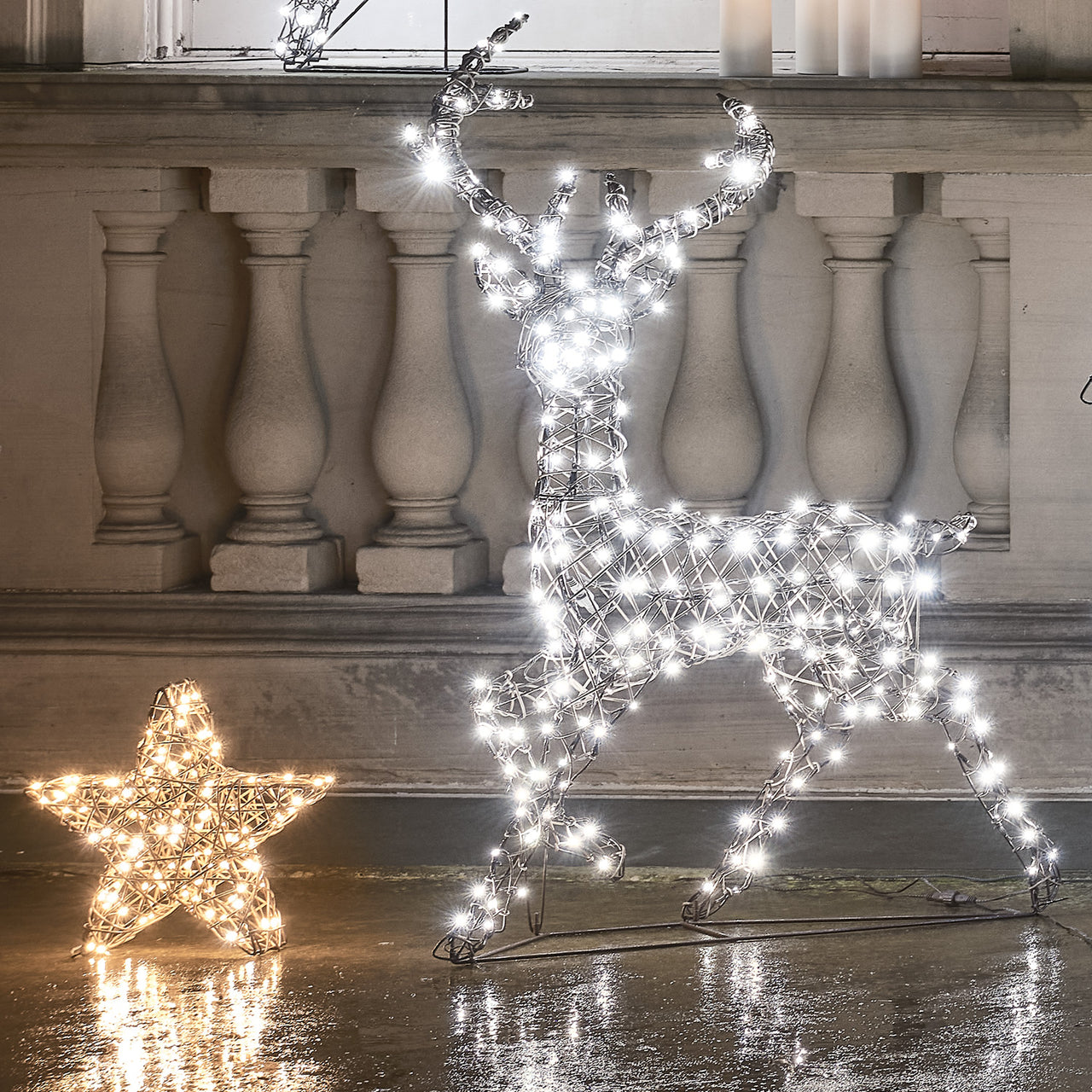 1.15m Dual LED Studley Stag Light Up Reindeer