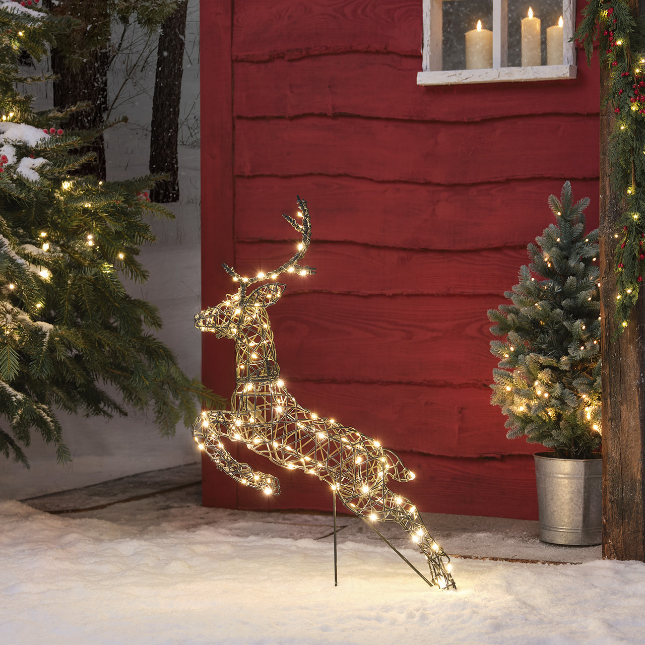 80cm Harlow Leaping Stag Light Up Reindeer