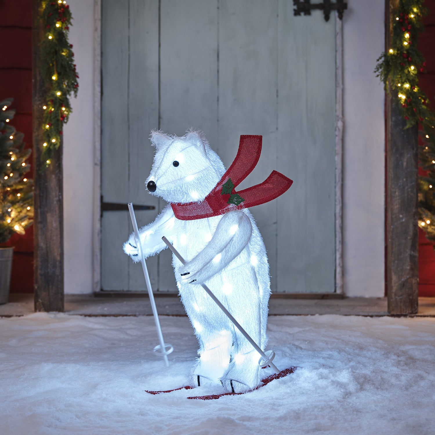 66cm Animated Skiing Polar Bear Figure