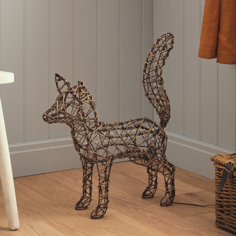 Sherwood Rattan LED Light Up Fox Figure