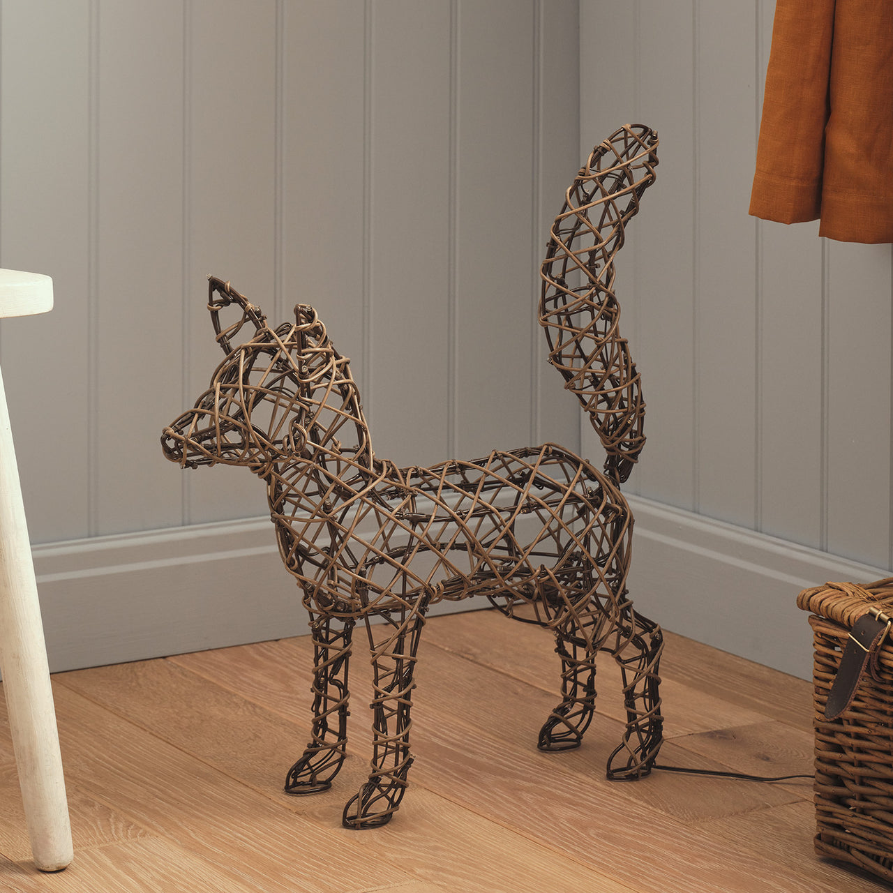 Sherwood Rattan LED Light Up Fox Figure