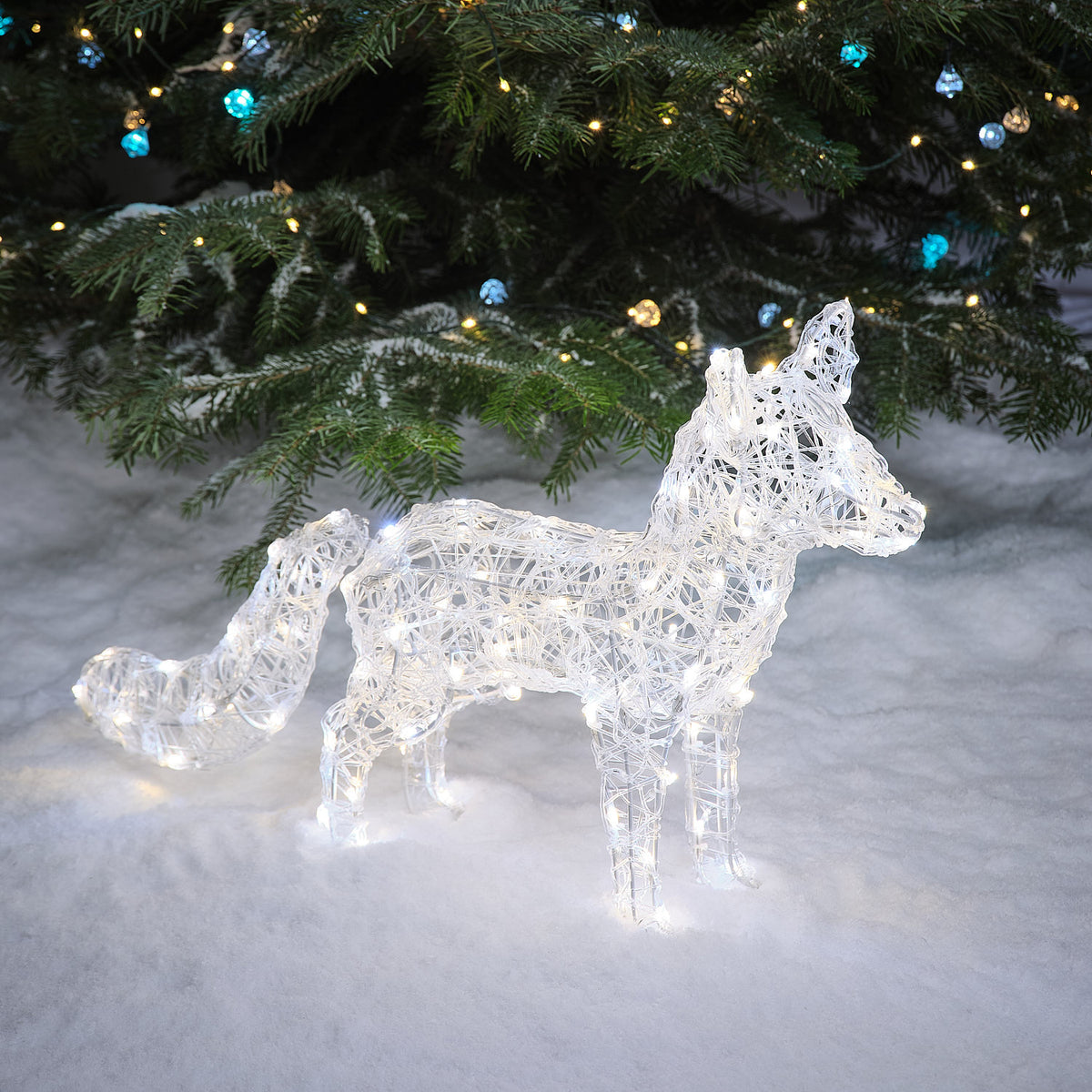 43cm Dual LED Baffin Acrylic Light Up Arctic Fox