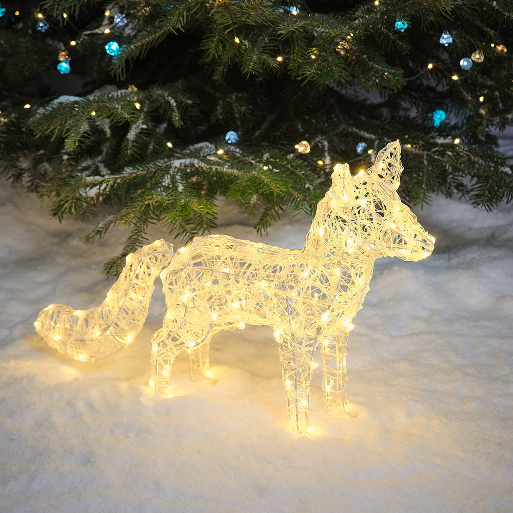 43cm Dual LED Baffin Acrylic Light Up Arctic Fox