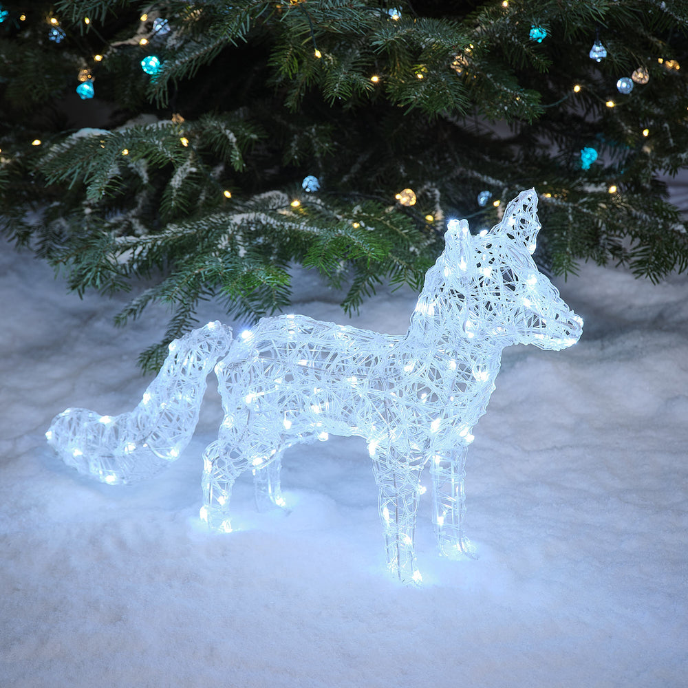43cm Dual LED Baffin Acrylic Light Up Arctic Fox