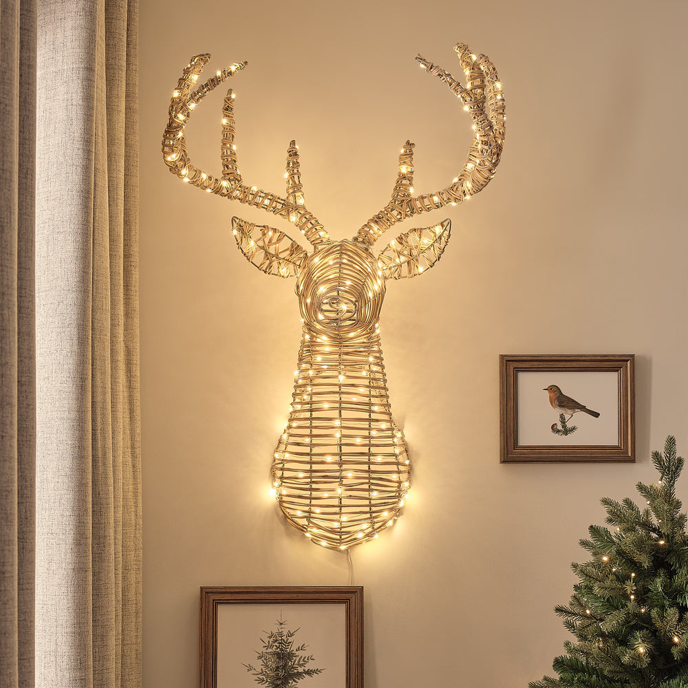 87cm Dual LED Leyburn Stag's Head Outdoor Wall Light