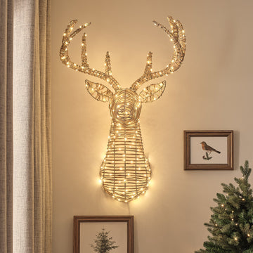 87cm Dual LED Leyburn Stag's Head Outdoor Wall Light