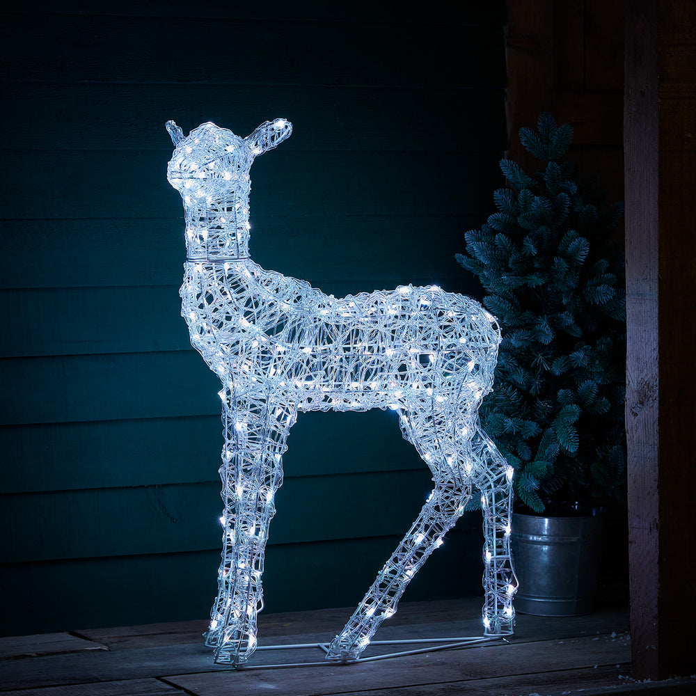 88cm Colour Changing Swinsty Acrylic Doe Smart Light Up Reindeer