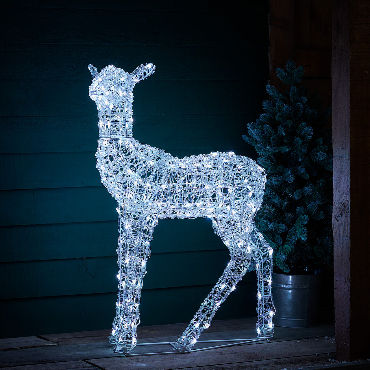 88cm Colour Changing Swinsty Acrylic Doe Smart Light Up Reindeer