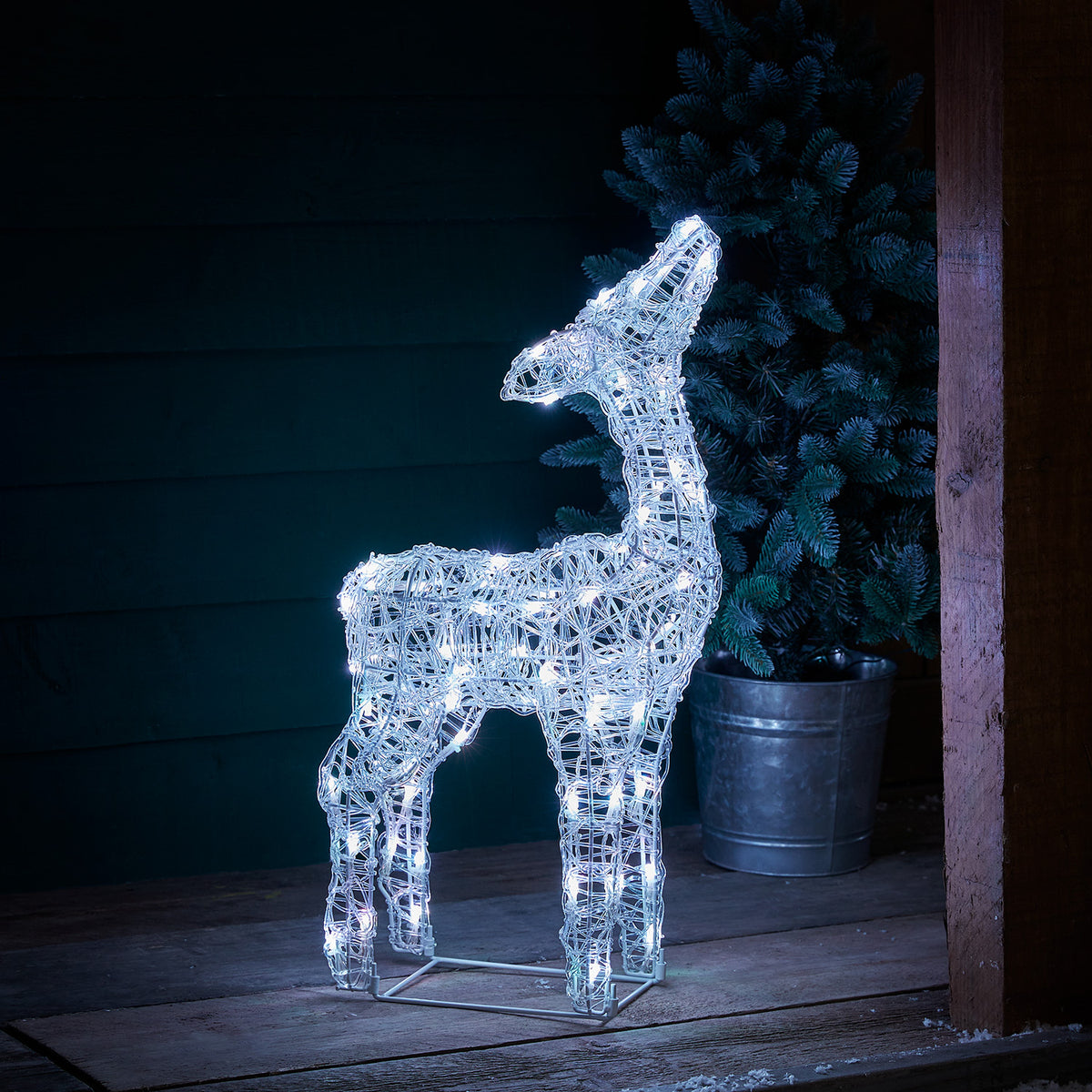 60cm Colour Changing Swinsty Acrylic Fawn Smart Light Up Reindeer