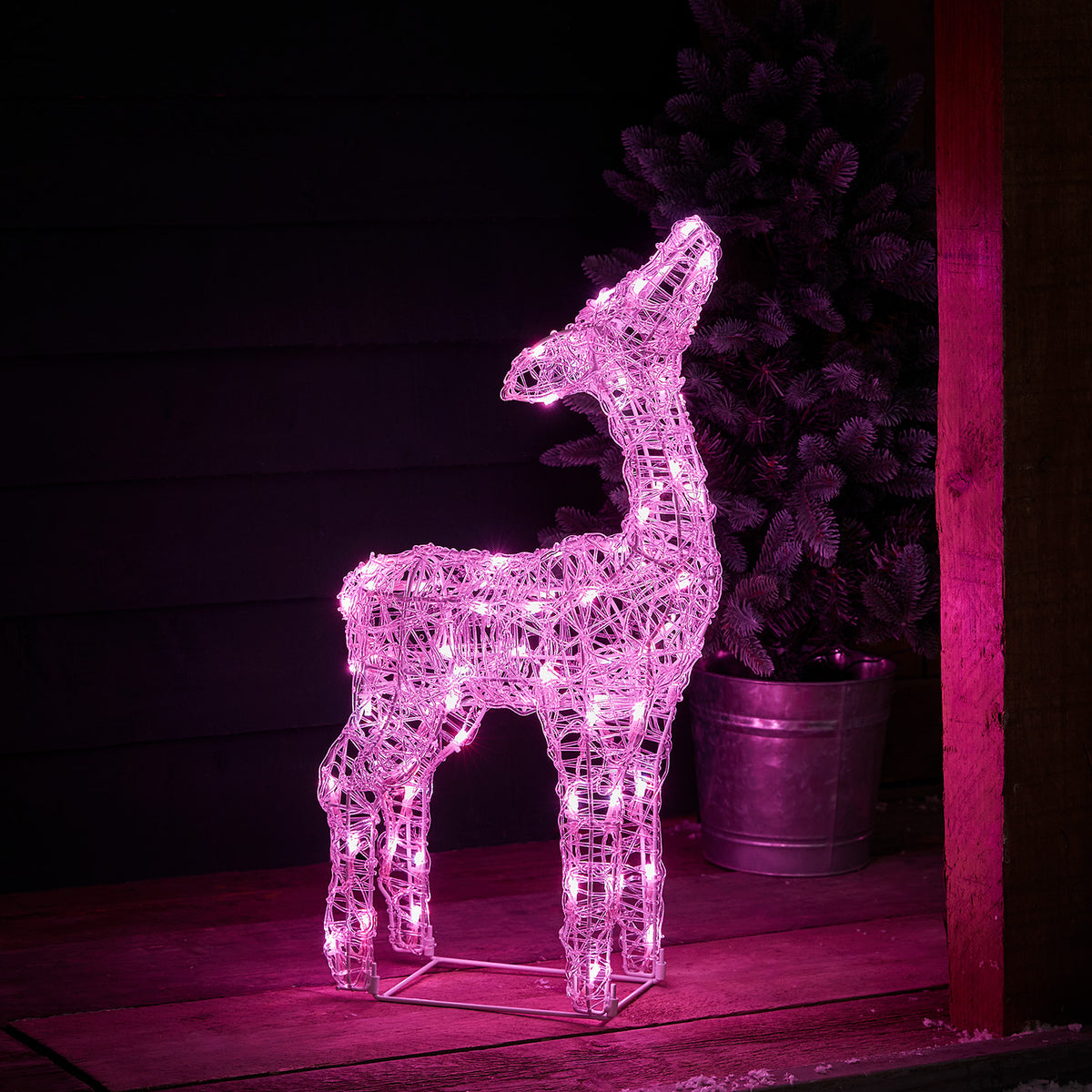60cm Colour Changing Swinsty Acrylic Fawn Smart Light Up Reindeer
