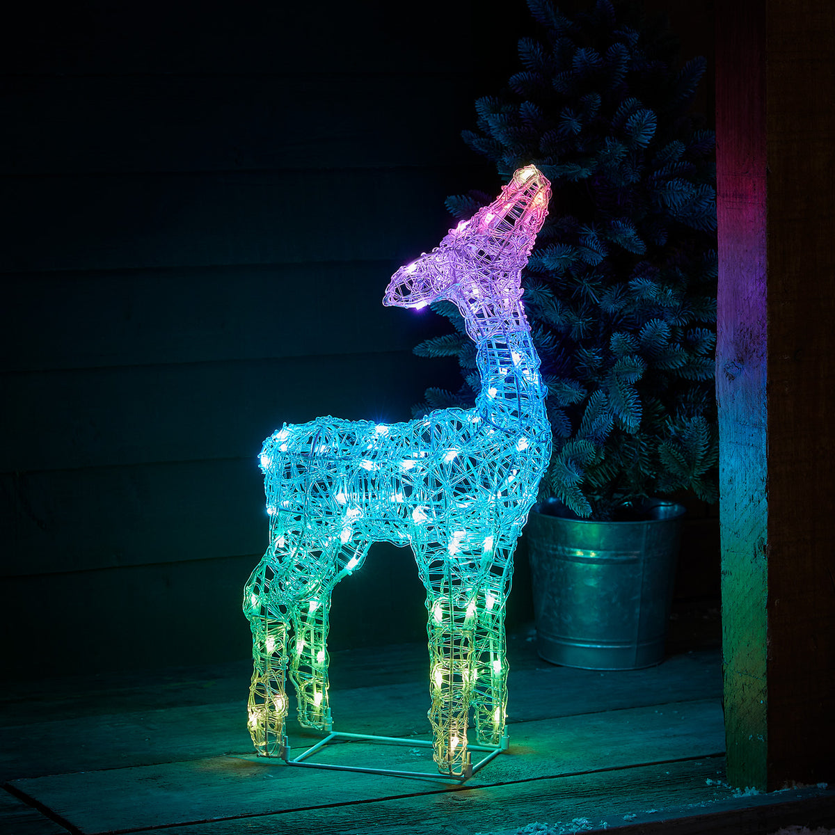 60cm Colour Changing Swinsty Acrylic Fawn Smart Light Up Reindeer