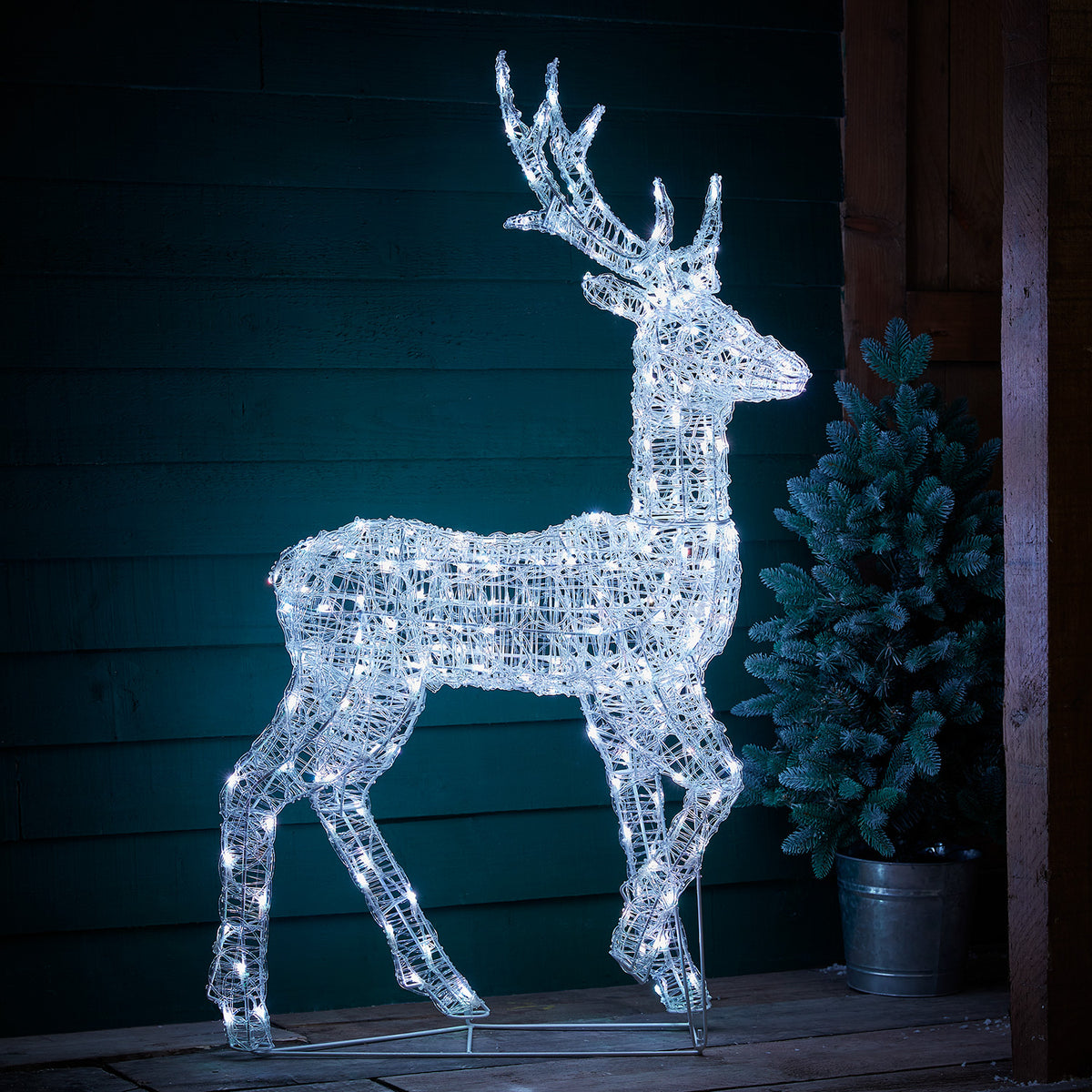 1.2m Colour Changing Swinsty Acrylic Stag Smart Light Up Reindeer