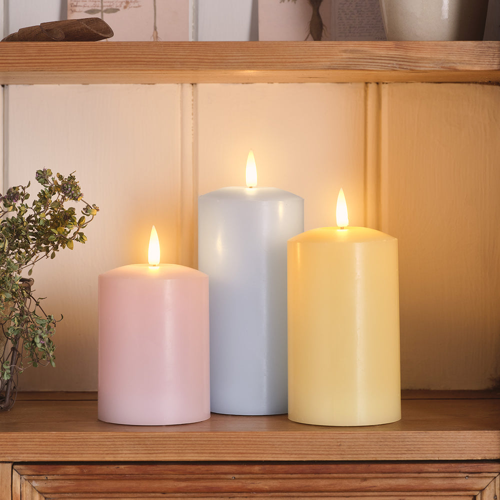 TruGlow® Pastel LED Pillar Candle Trio