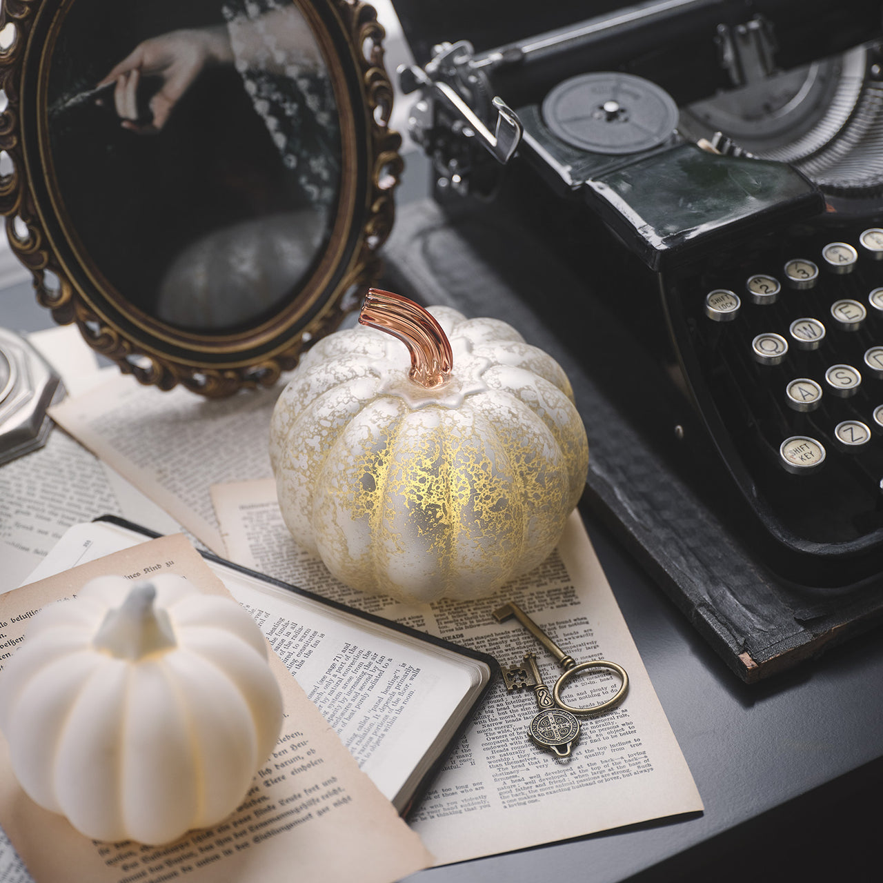 Mini Light Up Ceramic Pumpkin Trio