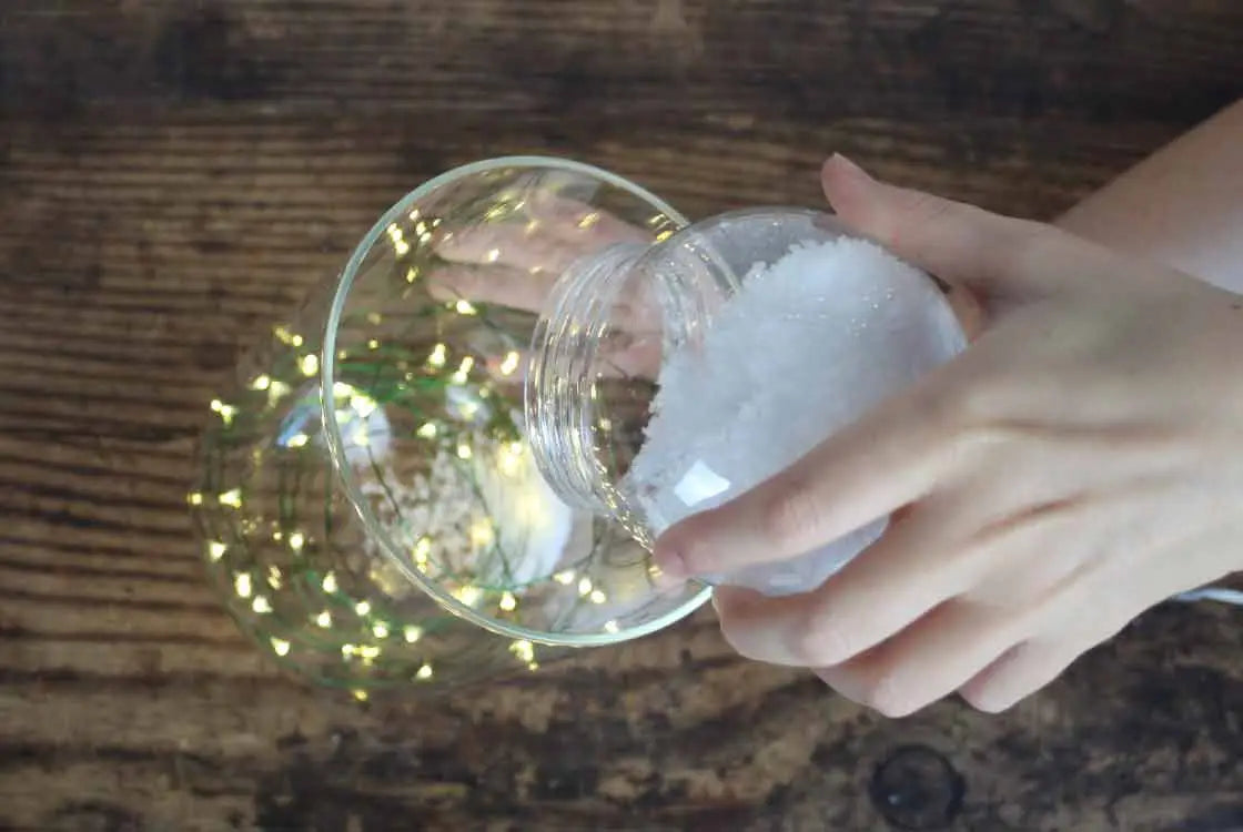 DIY Snow Globes Using Christmas Lights