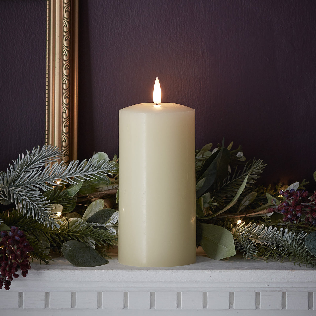 TruGlow® Ivory LED Pillar Candle 15cm