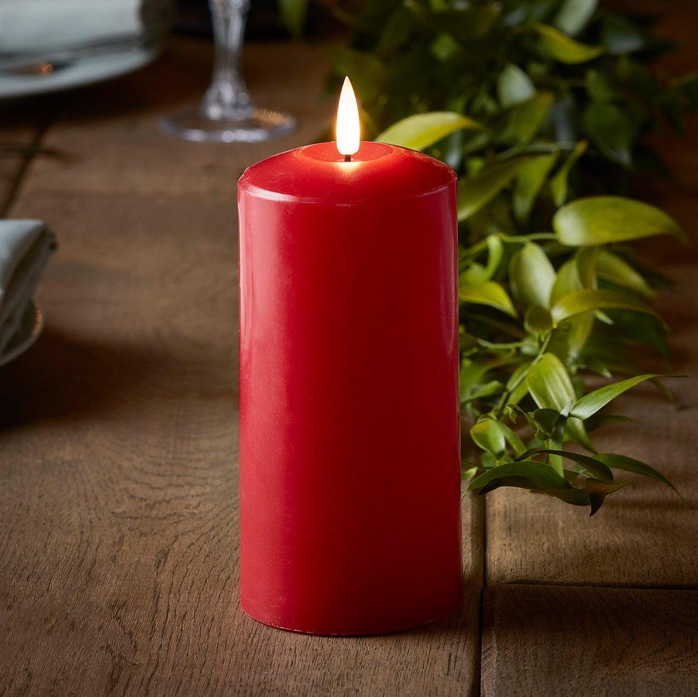 True Glow Red Single Pillar Candle