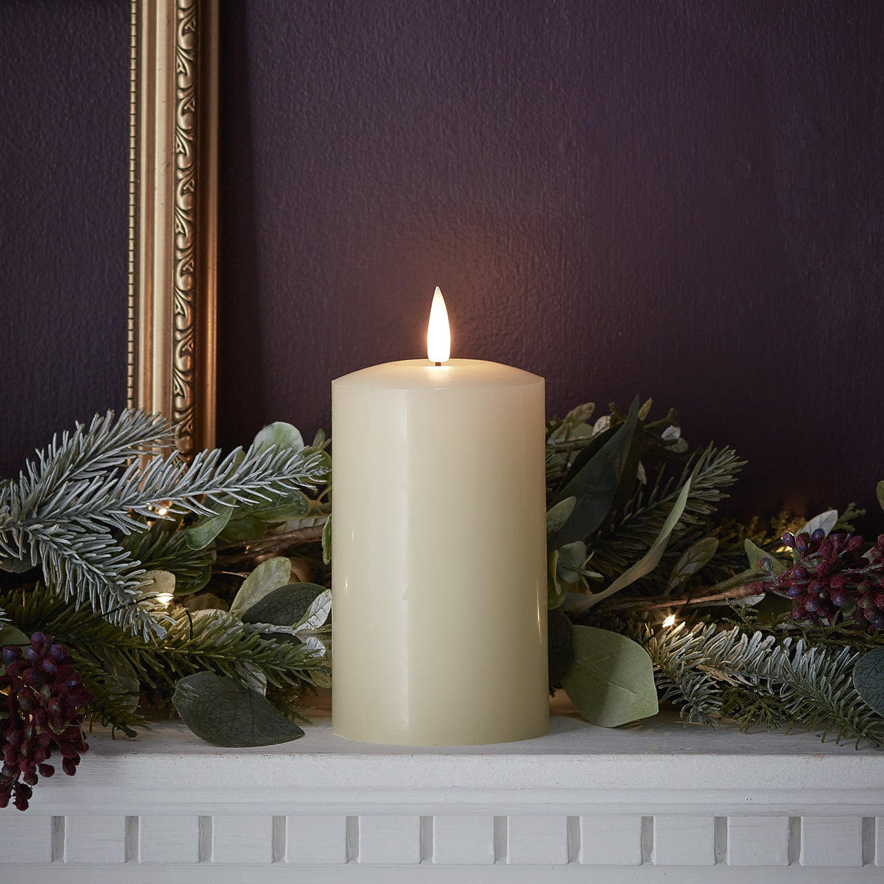 TruGlow® Ivory LED Pillar Candle 12cm