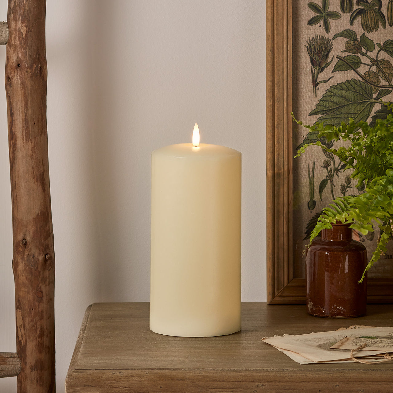 TruGlow® Ivory LED Chapel Candle 20cm