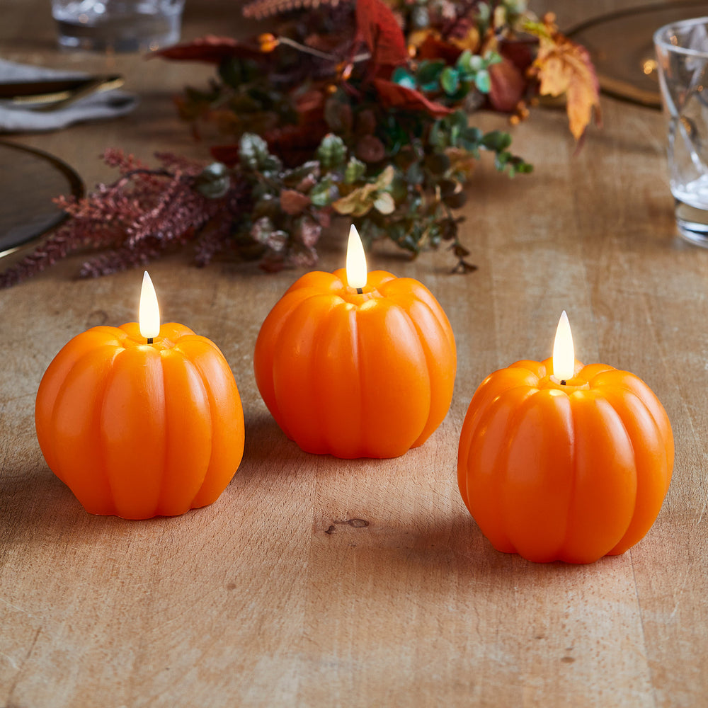 TruGlow®  Orange Pumpkin Candle Trio