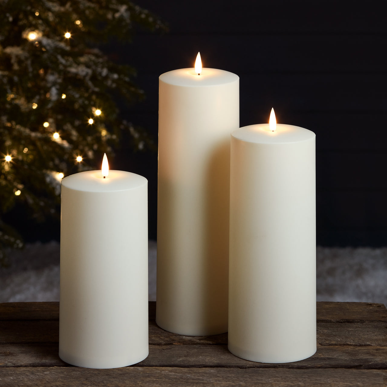Large TruGlow® Waterproof Outdoor Candle Trio