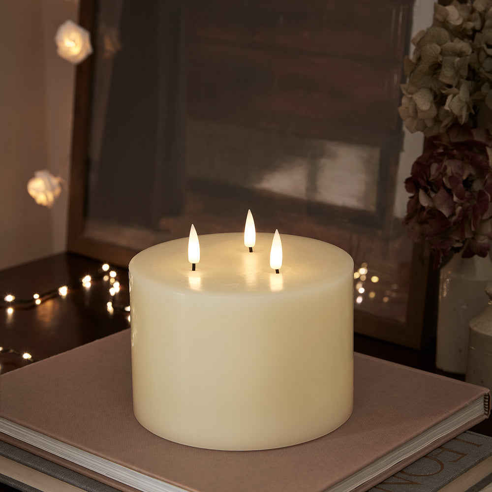 TruGlow® Ivory LED 3 Wick Candle