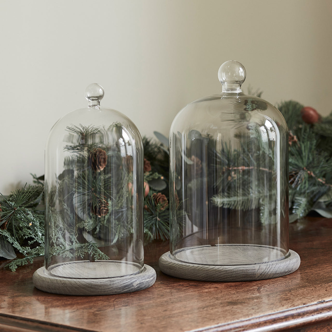 20.5 & 23cm Glass Dome Bell Jar Duo