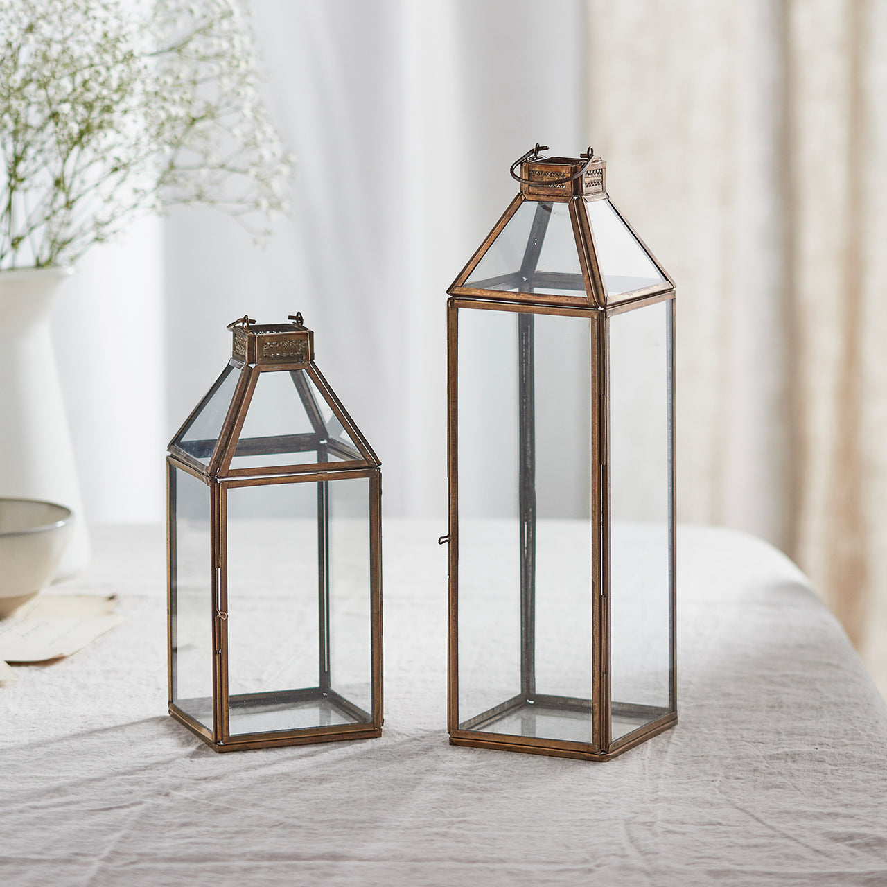 Effi Artisan Glass Lantern Duo