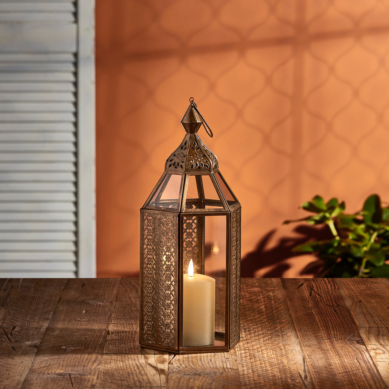 Asilah Artisan Moroccan Lantern wtih  TruGlow® Candle