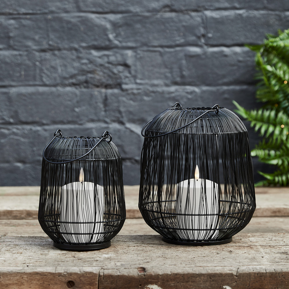 Antonio Black Garden Lantern Duo with TruGlow® Candles