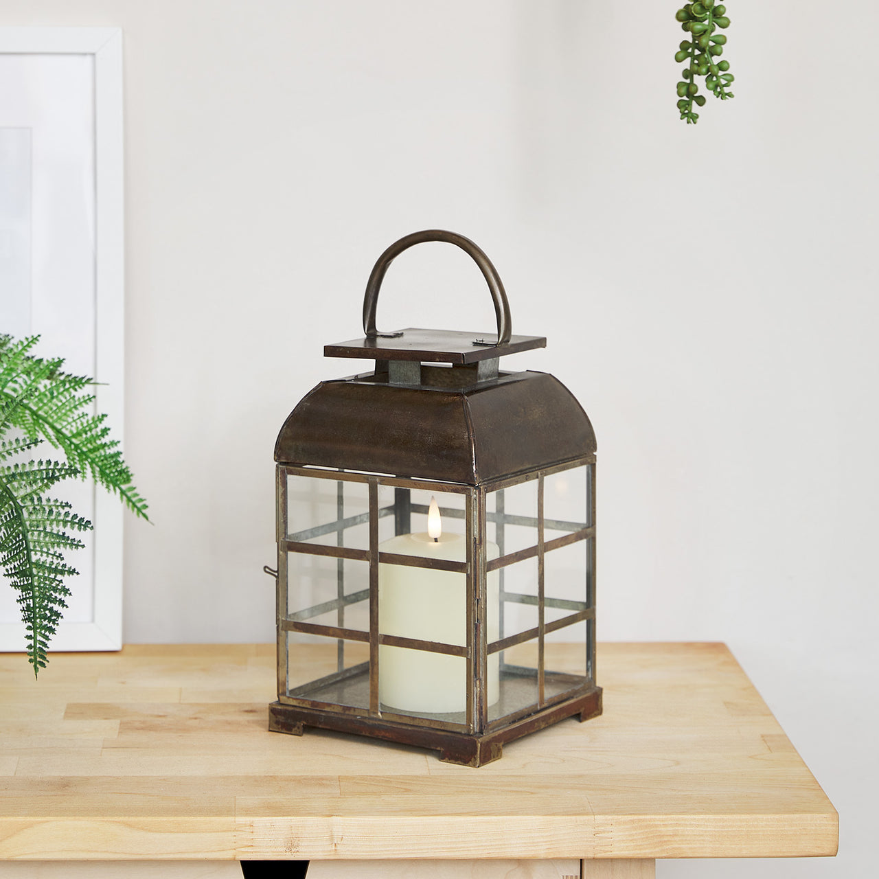 Brass Indoor TruGlow® Candle Lantern