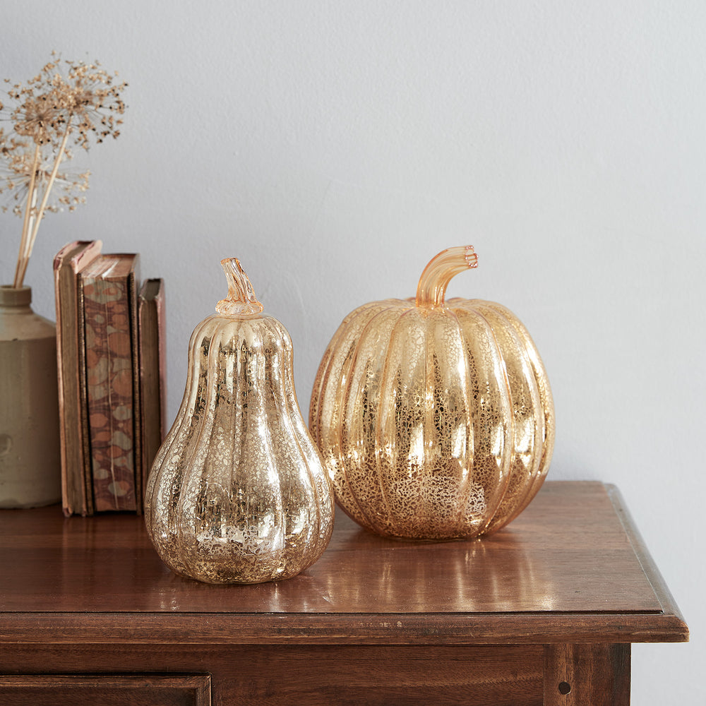 Mercury Gold Light Up Pumpkin & Squash Decorations