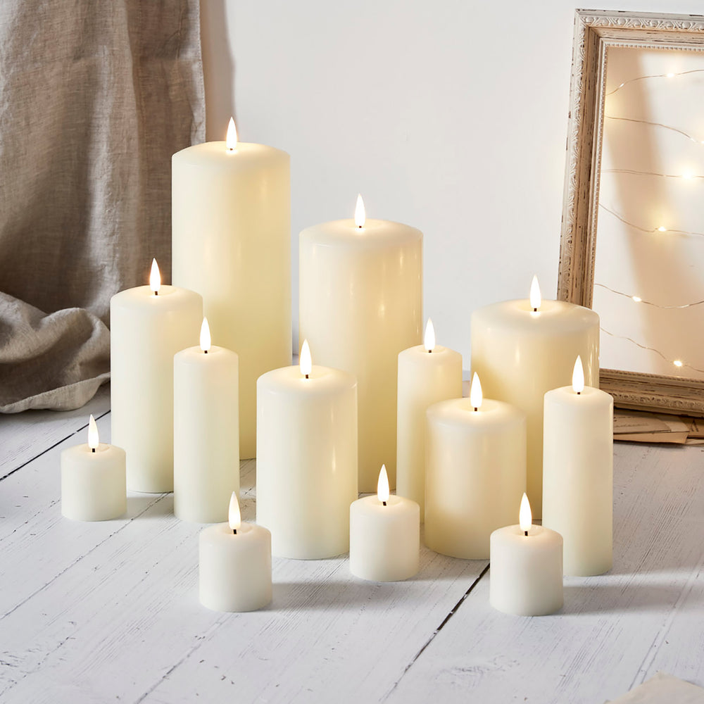 13 TruGlow® Ivory Real Wax LED Candles