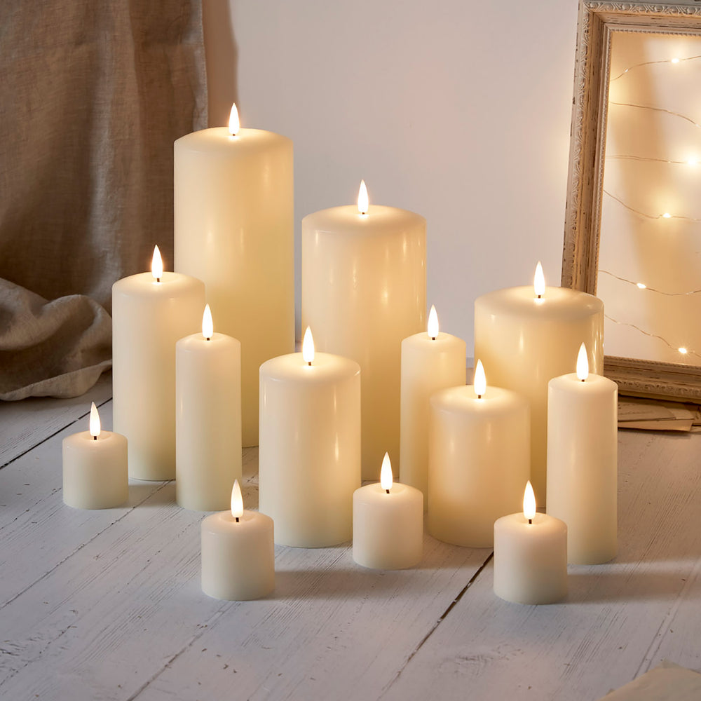 13 TruGlow® Ivory Real Wax LED Candles