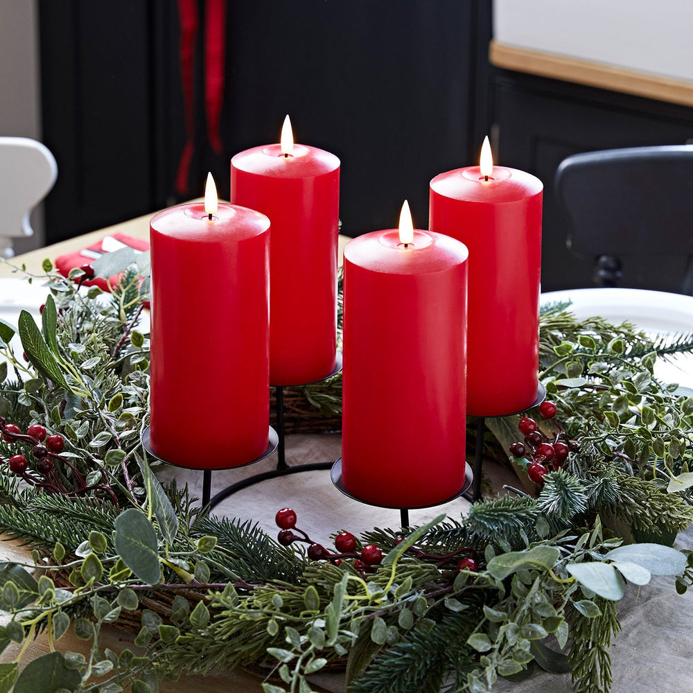 45cm Pine Advent Wreath & Red TruGlow® Candle Table Decoration
