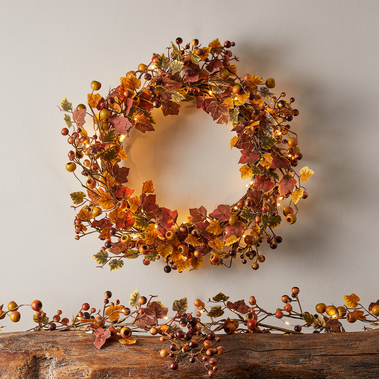 Berry Autumn Wreath and Garland Bundle