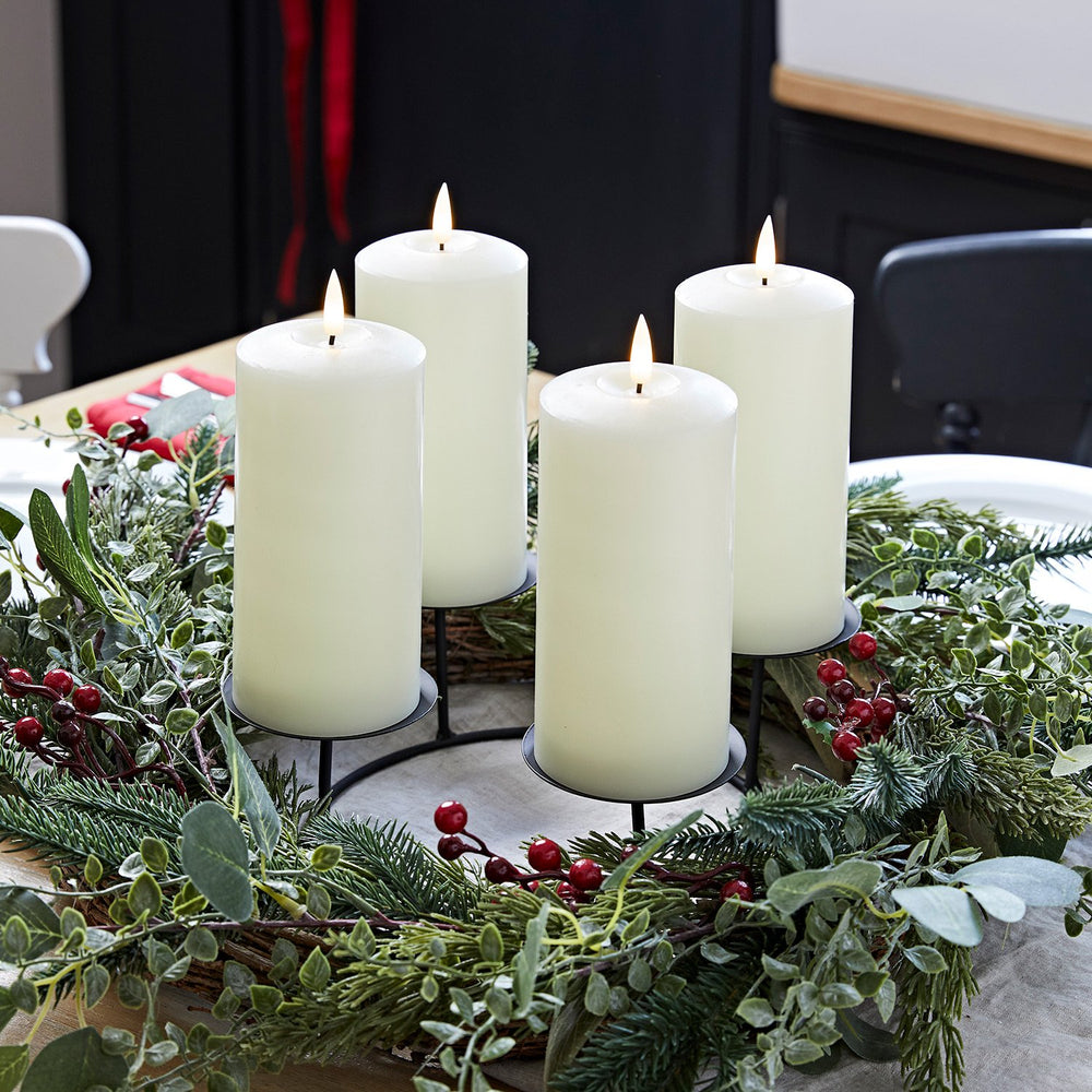 45cm Pine Advent Wreath & Ivory  TruGlow® Candle Table Decoration