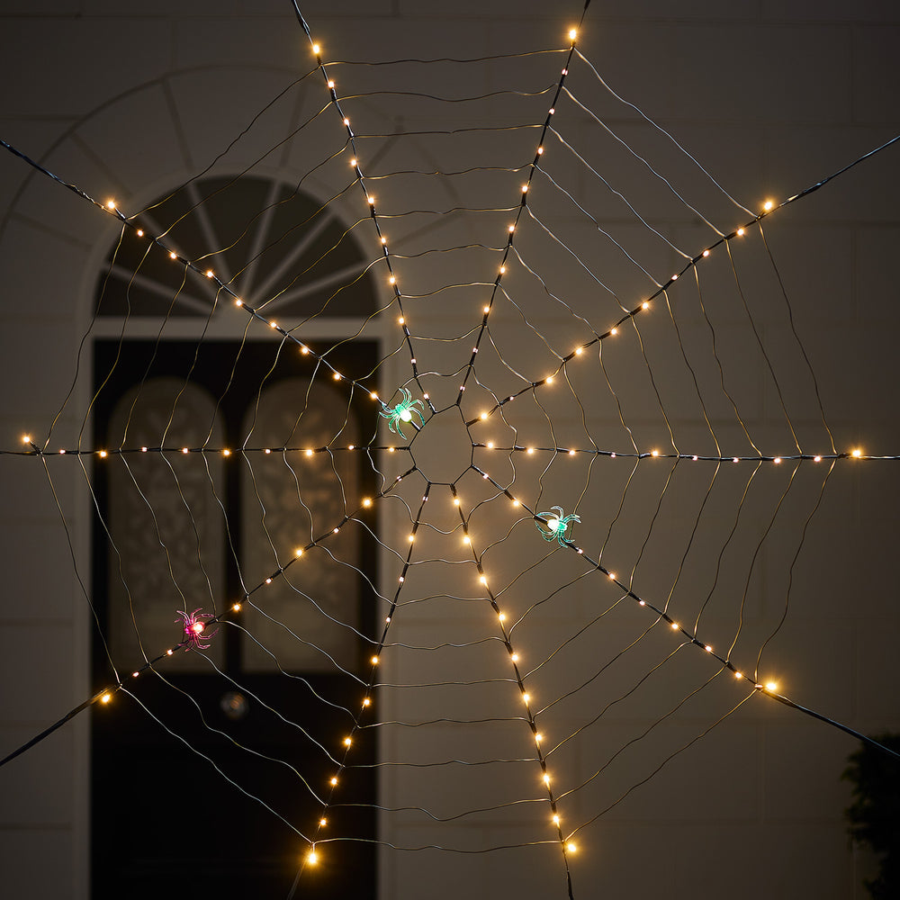 100 LED Light Up Spiders Web