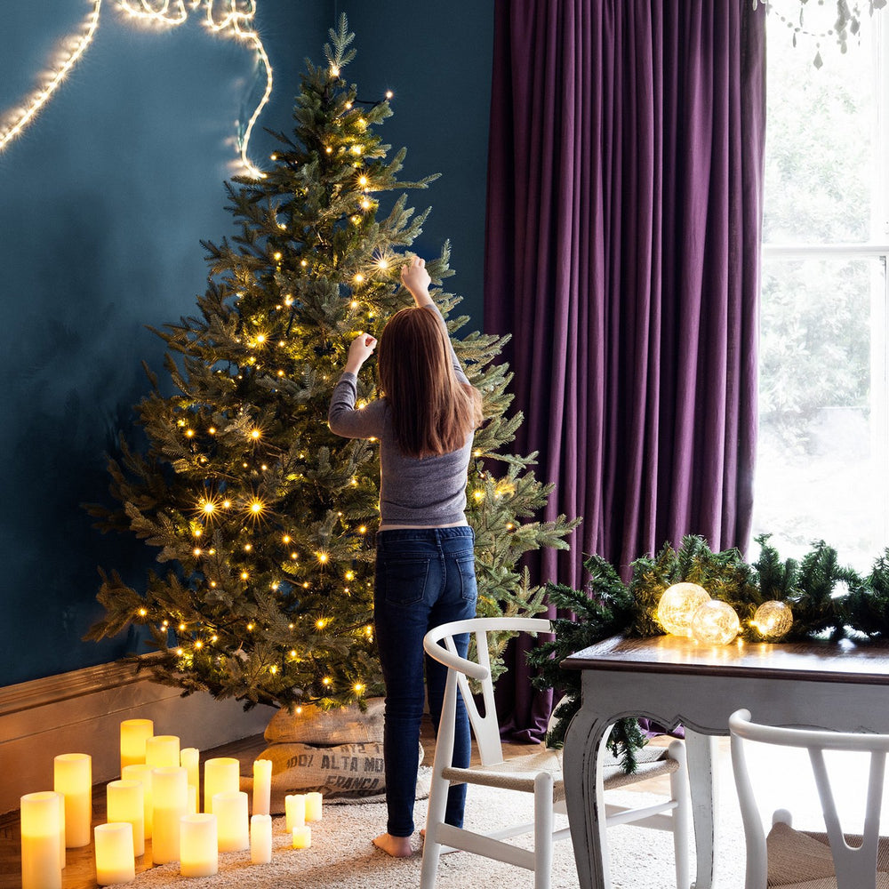 10m 100 Warm White LED Connectable Fairy Lights Green Cable Core Series
