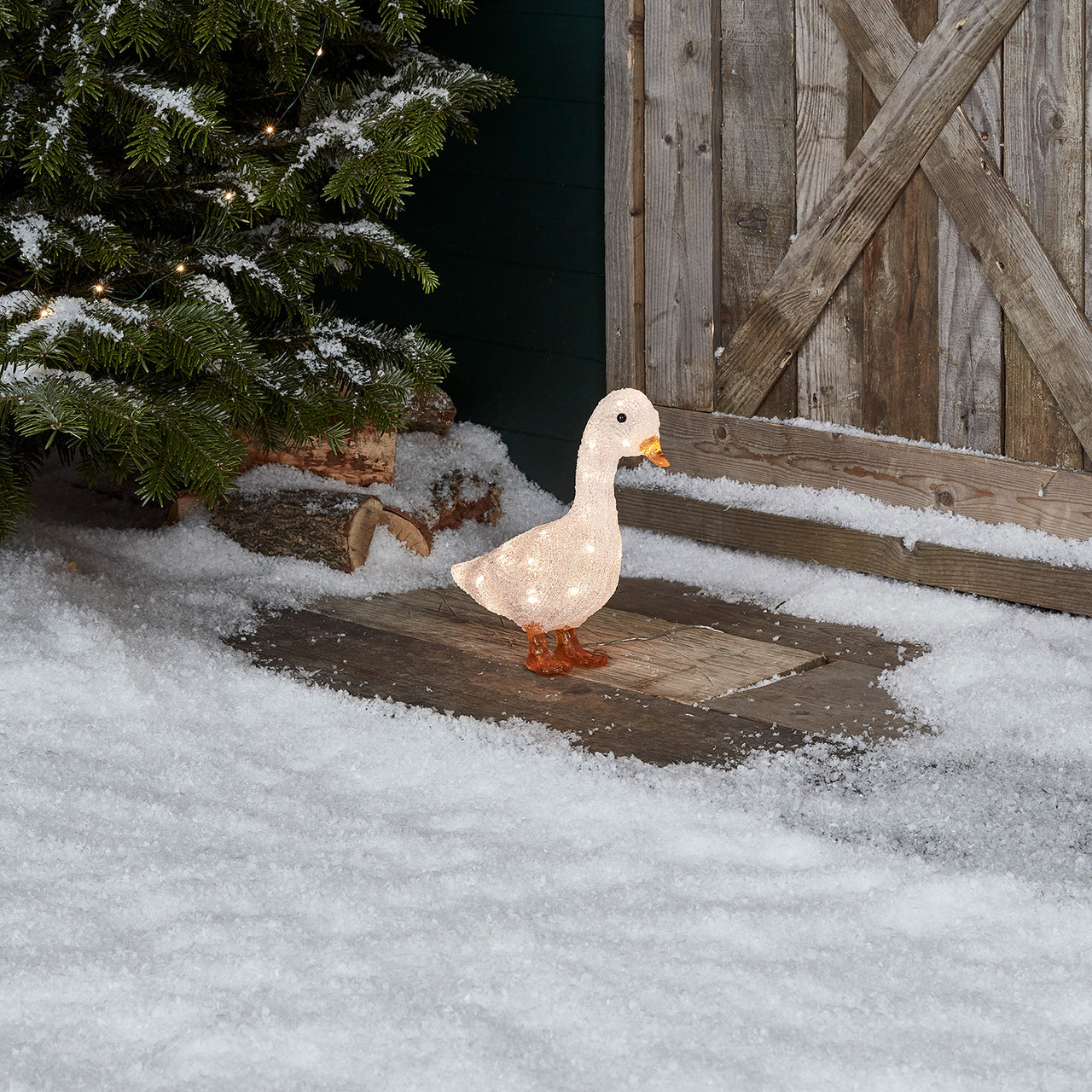 Acrylic Duck Christmas Figure